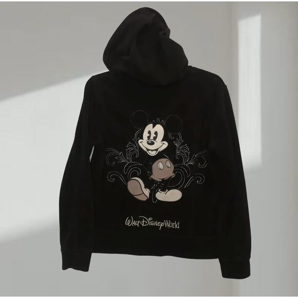 Disney Parks Mickey Mouse Full-Zip Hoodie – Black (Women’s Small) - Picture 2 of 6